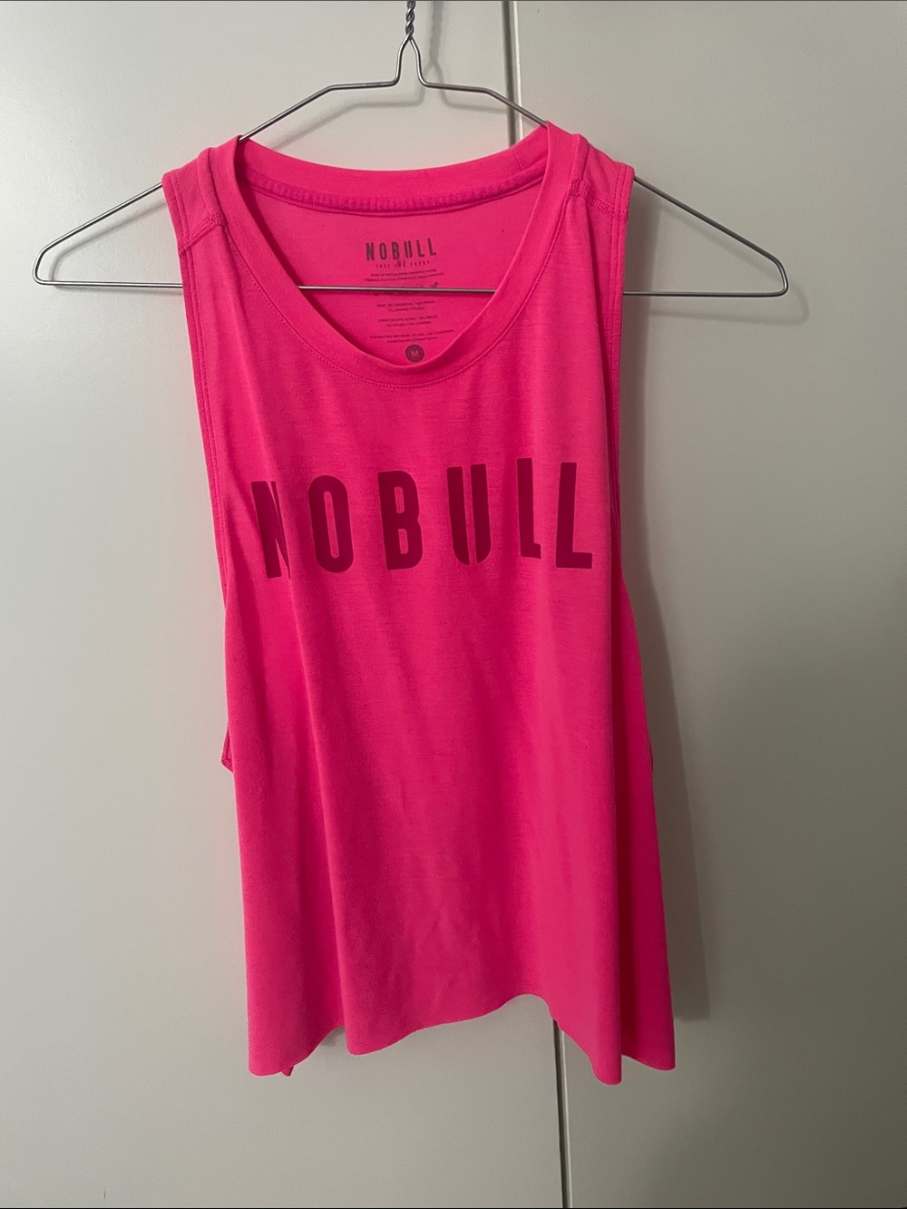 NOBULL Bright Hot Pink Women's Athletic Tank with Logo